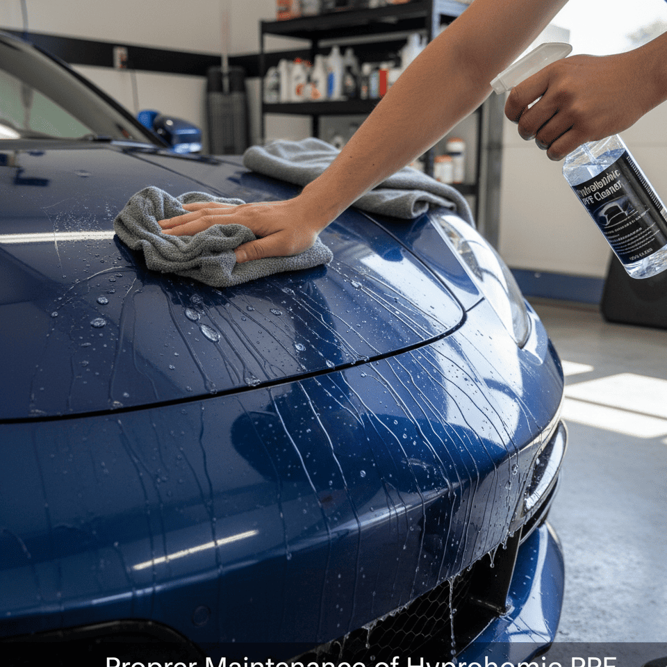 An image showing someone gently washing a car with PPF using a [pH-neutral shampoo](https://www.reddit.com/r/Detailing/comments/1cti8xp/why_are_people_generally_so_concerned_about_ph/)[^11] and a soft microfiber mitt