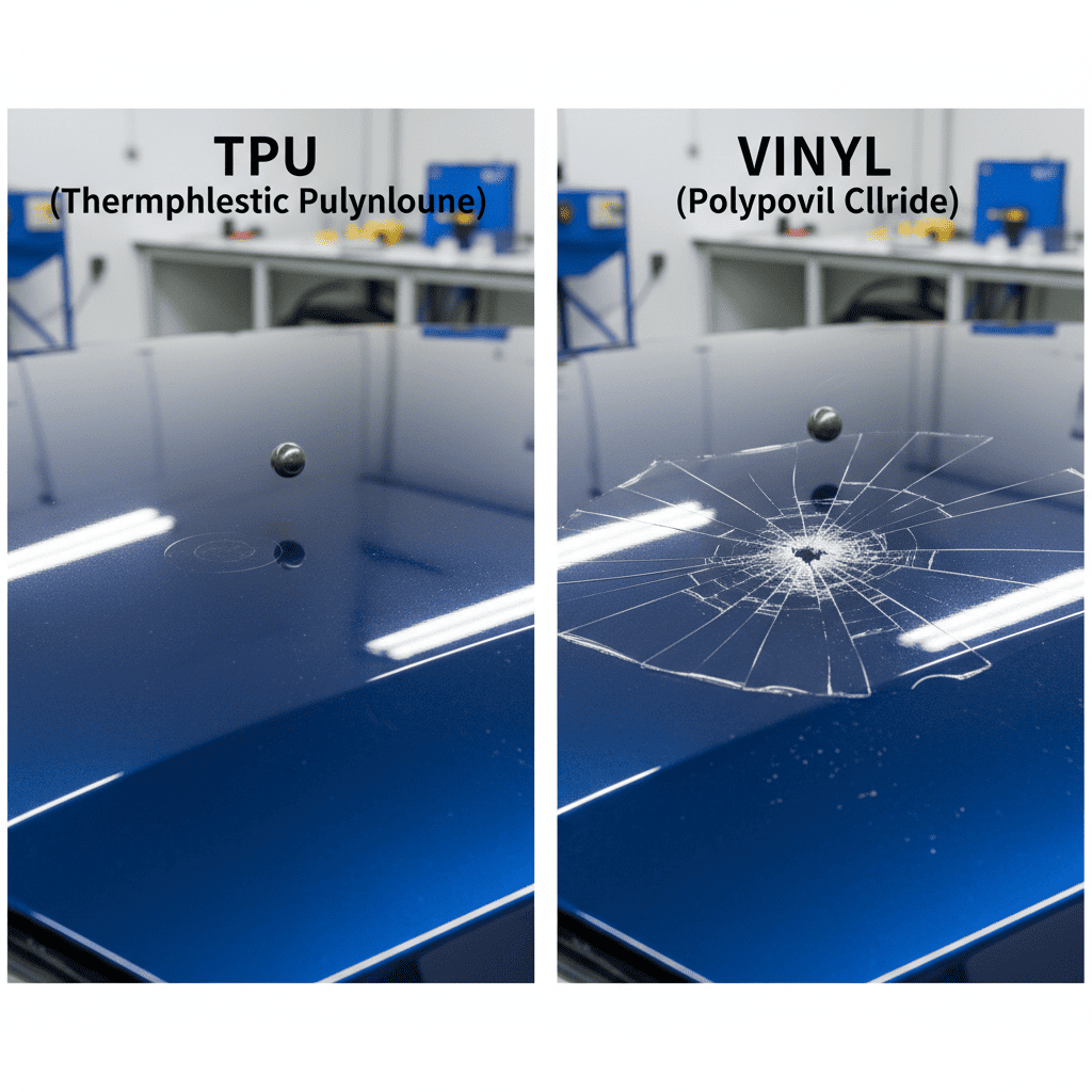 Comparison of TPU and vinyl material damage
