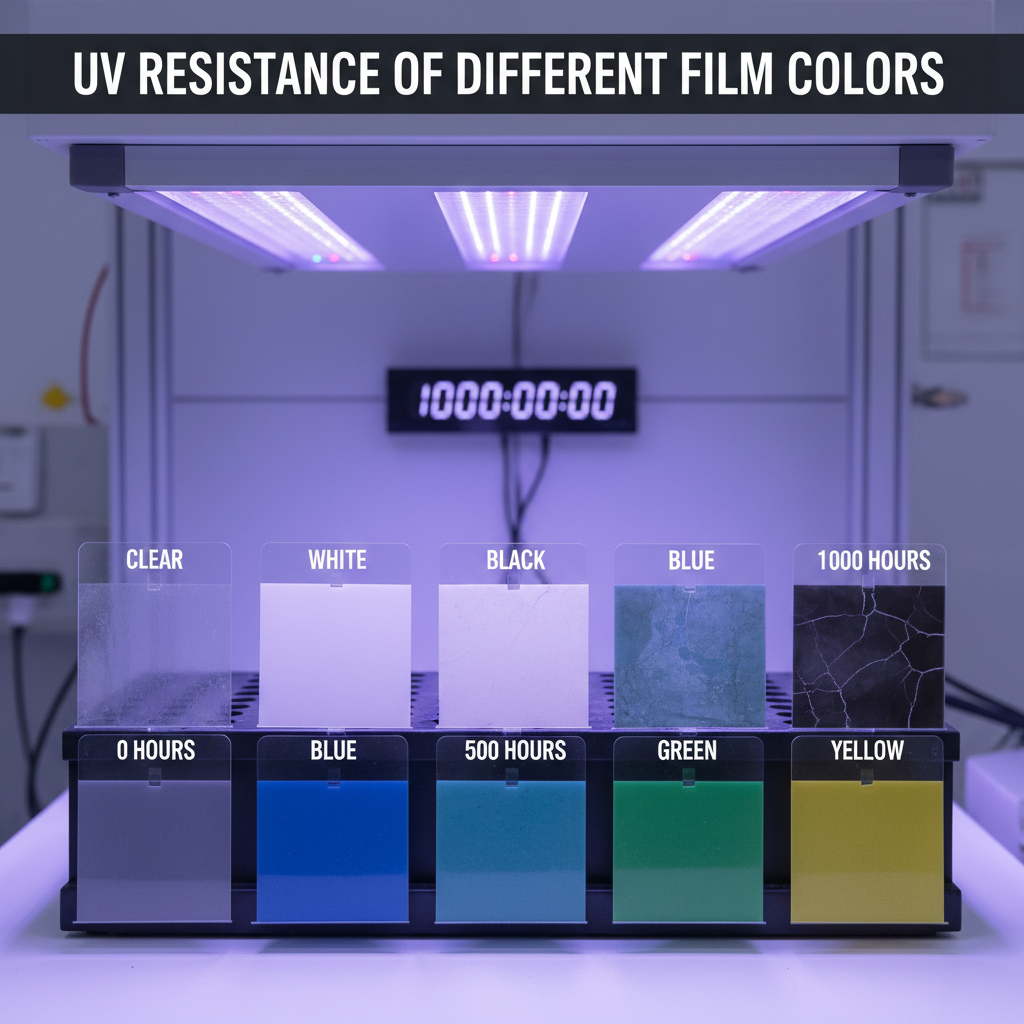 A side-by-side comparison of different color wraps (black, white, red, chrome) on a test panel in the sun