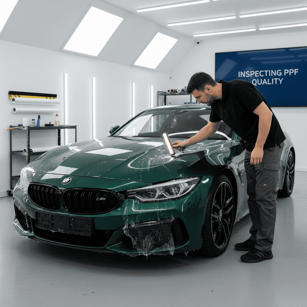 Inspection of car paint protection film quality