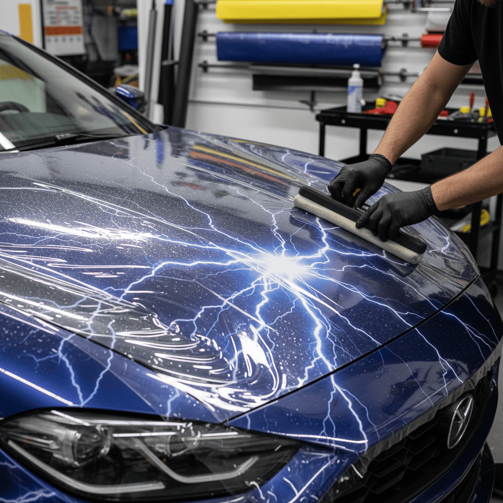 An image showing a large piece of vinyl wrap 